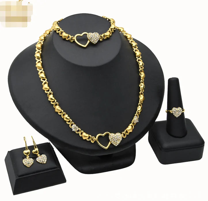Gold Wedding Engagement Jewelry Set-C.K Jewelry