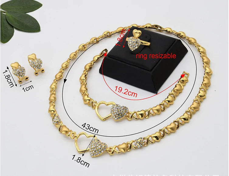 Gold Wedding Engagement Jewelry Set-C.K Jewelry