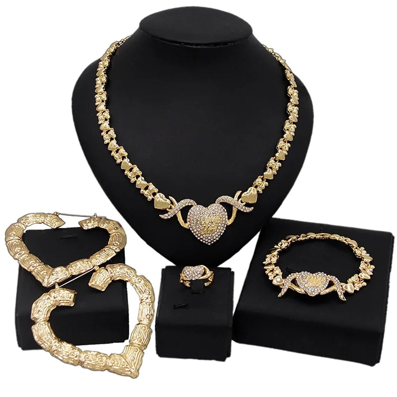 Gold Wedding Engagement Jewelry Set-C.K Jewelry
