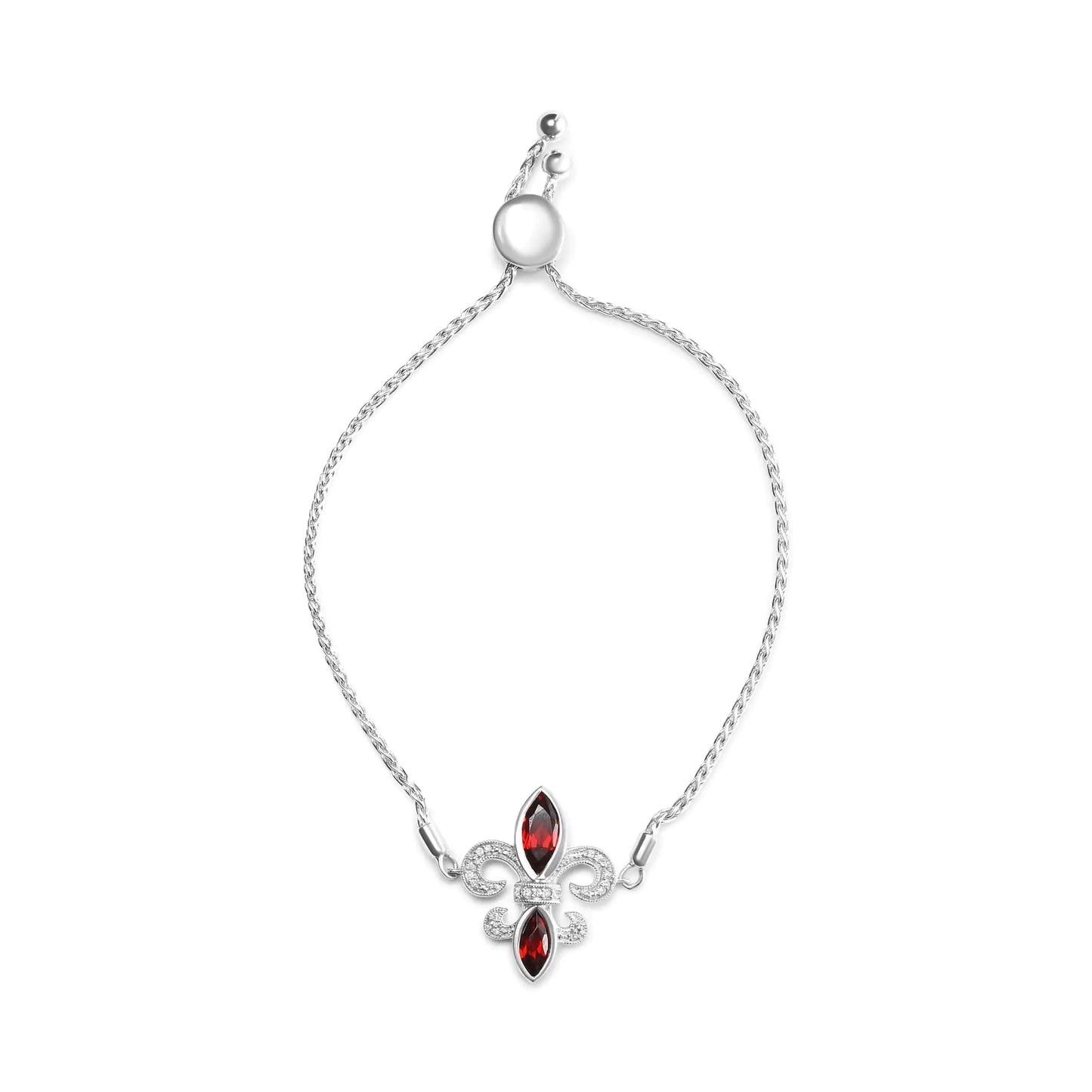 .925 Sterling Silver Marquise Garnet and Diamond Accent