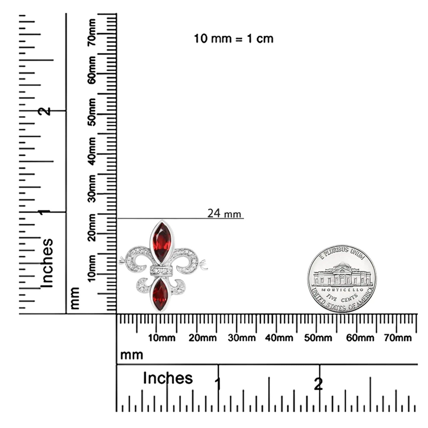 .925 Sterling Silver Marquise Garnet and Diamond Accent