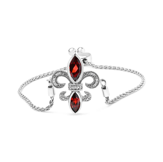 Sterling Silver Garnet & Diamond Lariat Bolo Bracelet Online