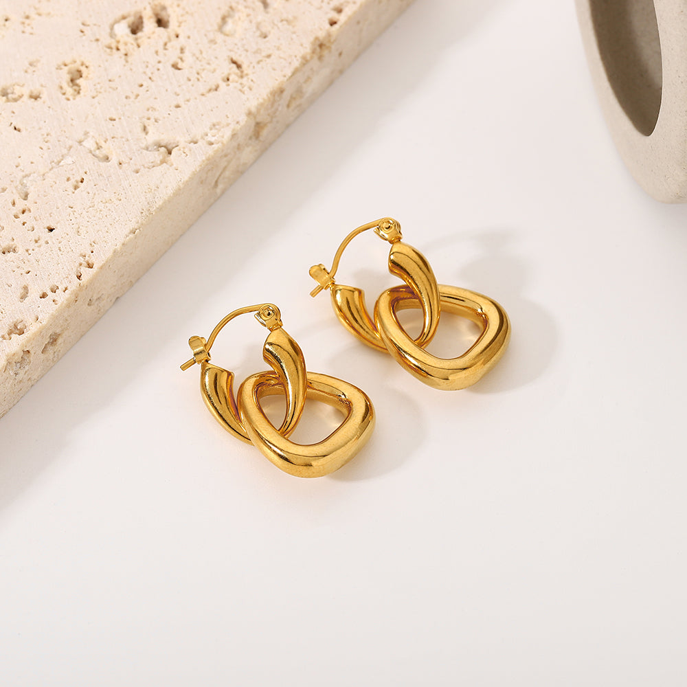 Gold Hoop Drop Earrings-C.K Jewelry