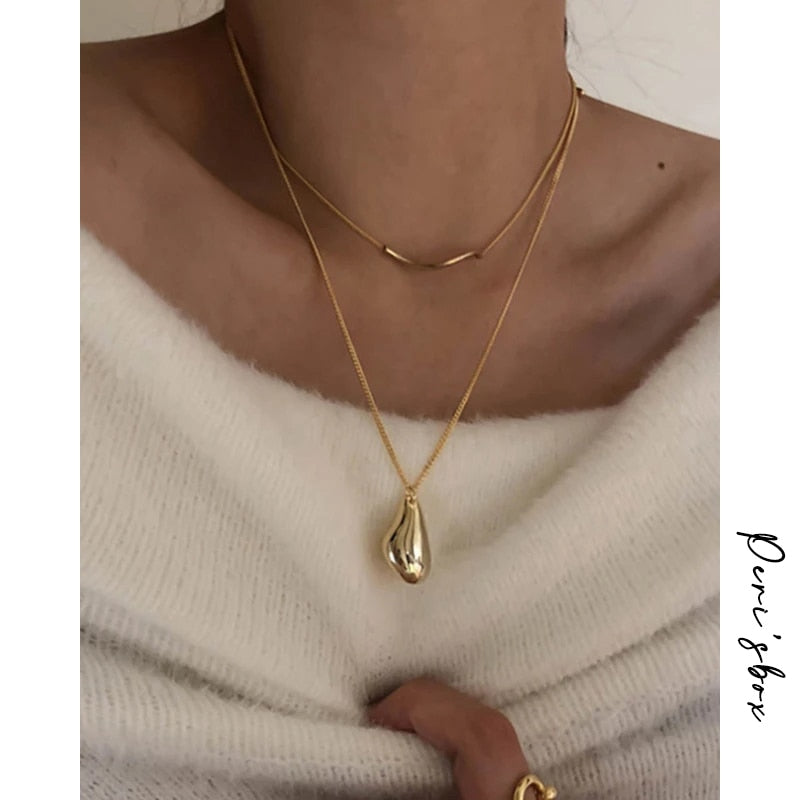 2Pcs Set Waterdrop Irregular Necklaces-C.K Jewelry