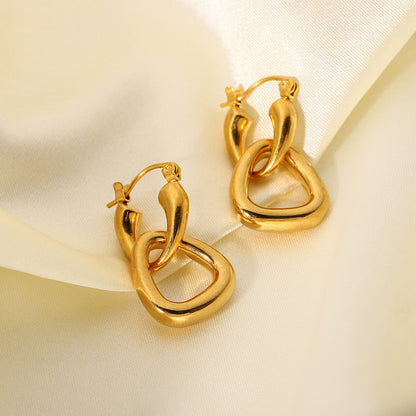 Gold Hoop Drop Earrings-C.K Jewelry