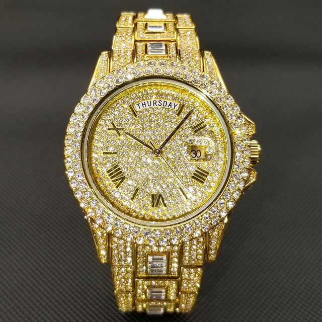 mens luxury crystal watches